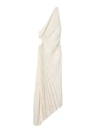 Delfina Satin Pleated Dress(Whisper White,00)