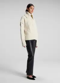 Callie Merino Cable Knit Sweater(Off White,XS)
