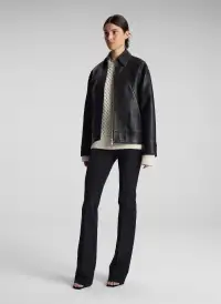 Olive Leather Jacket(Black,XS)