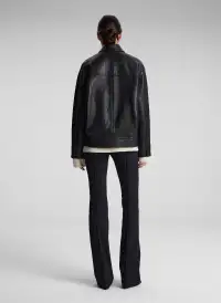 Olive Leather Jacket(Black,XS)