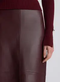 Marta Leather Midi Skirt(Umber,00)