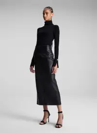 Marta Leather Midi Skirt(Black,00)