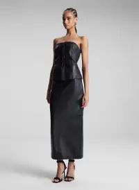 Renee Strapless Leather Top(Black,00)