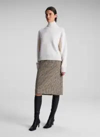 Cara Houndstooth Skirt(Cream/Brown,00)