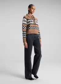Carter Merino Fairisle Sweater(Camel Multi,XS)
