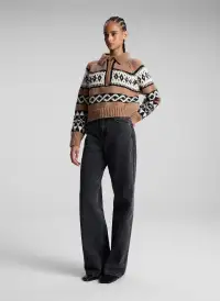 Carter Merino Fairisle Sweater(Camel Multi,XS)