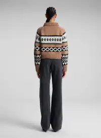 Carter Merino Fairisle Sweater(Camel Multi,XS)