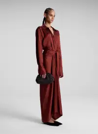 Mila Satin Maxi Shirtdress(Bosco,00)