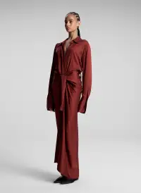 Mila Satin Maxi Shirtdress(Bosco,00)