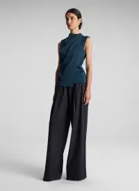 Amira Ruched Sleeveless Top(Malachite,00)