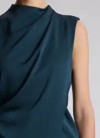 Amira Ruched Sleeveless Top(Malachite,00)