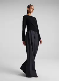 Ashtyn Cashmere Crew Neck Sweater(Black,XS)
