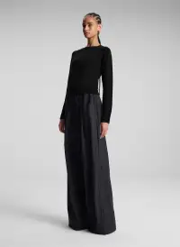 Ashtyn Cashmere Crew Neck Sweater(Black,XS)