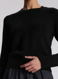 Ashtyn Cashmere Crew Neck Sweater(Black,XS)