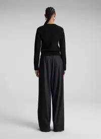 Ashtyn Cashmere Crew Neck Sweater(Black,XS)