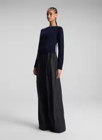 Ashtyn Cashmere Crew Neck Sweater(Navy,XS)