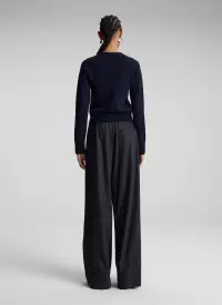 Ashtyn Cashmere Crew Neck Sweater(Navy,XS)