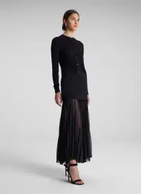 Willa Pleated Maxi Skirt(Black,00)