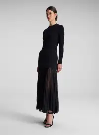 Willa Pleated Maxi Skirt(Black,00)