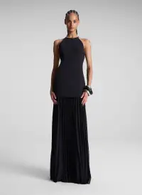 Lana Pleated Maxi Dress(Black,00)