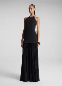 Lana Pleated Maxi Dress(Black,00)