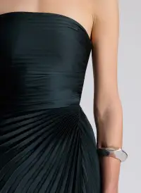 Bianca Strapless Pleated Maxi Dress(Forest,00)