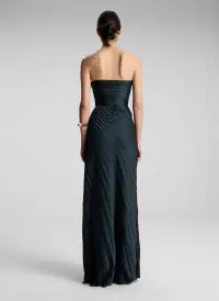 Bianca Strapless Pleated Maxi Dress(Forest,00)