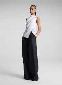 Amira Ruched Sleeveless Top(Off White,00)