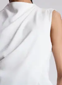Amira Ruched Sleeveless Top(Off White,00)