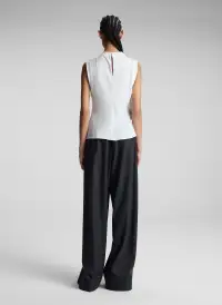 Amira Ruched Sleeveless Top(Off White,00)
