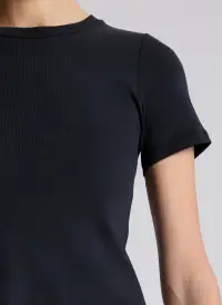 Paloma Cotton Rib Baby Tee(Black,XS)