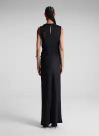 Greta Satin Maxi Skirt(Black,XS)