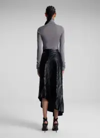 Tracy Textured Vegan Leather Skirt(Black,00)