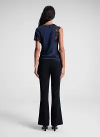 Alessia Satin and Lace Top(Dark Sapphire/Black,00)