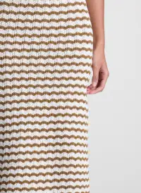 Alexis Striped Knit Skirt(Parchment/Aged Bronze Stripe,XS)