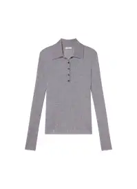 Alex Fine Merino Polo Top(Light Heather Grey,XS)