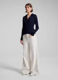 Alex Fine Merino Polo Top(Navy,XS)