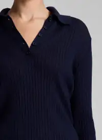 Alex Fine Merino Polo Top(Navy,XS)