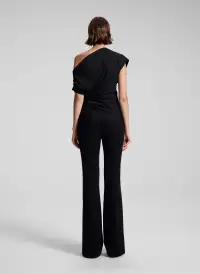Alice Cotton One Shoulder Tee(Black,XS)