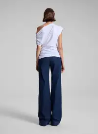 Alice Cotton One Shoulder Tee(White,XS)