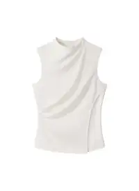 Amira Ruched Sleeveless Top(Off White,00)