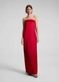 Ani Strapless Satin Gown(Really Red,00)