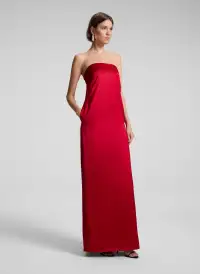 Ani Strapless Satin Gown(Really Red,00)