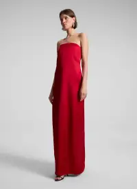 Ani Strapless Satin Gown(Really Red,00)