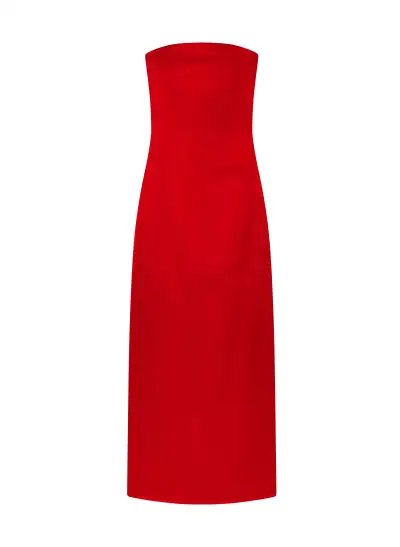 Ani Strapless Satin Gown(Really Red,00)