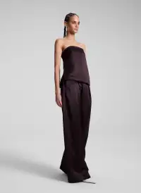 Ani Strapless Satin Top(Chocolate Plum,00)