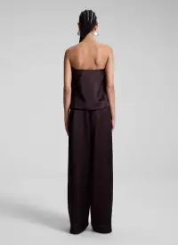 Ani Strapless Satin Top(Chocolate Plum,00)