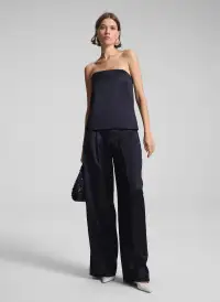 Ryder Satin Wide Leg Pant(Deep Navy,00)