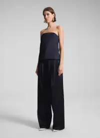 Ani Strapless Satin Top(Deep Navy,00)