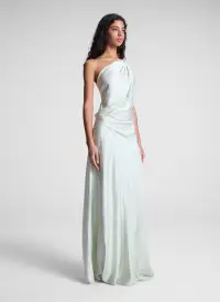 Aster Satin One Shoulder Gown(Spearmint,00)